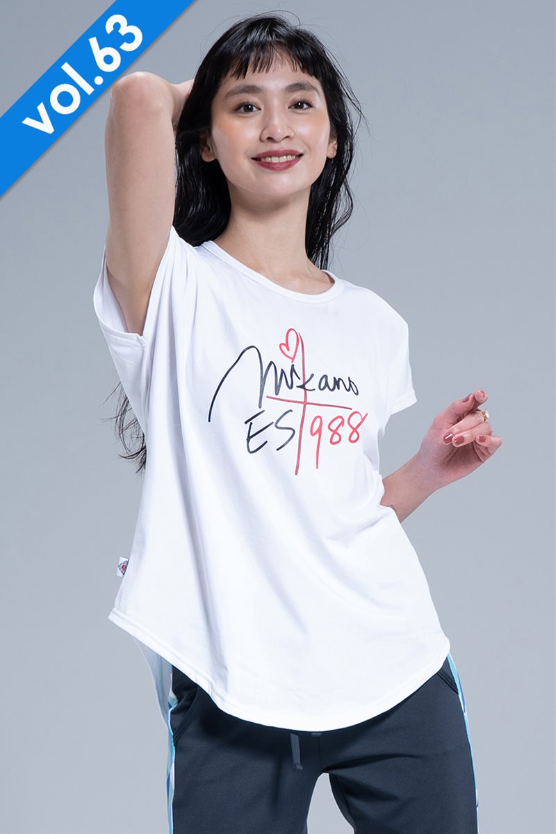 フィットネスウェア | エアリーTシャツ＊ホワイト 【フリー】 [Vol.63 62753-235-3421] 定価\7,590（税込） SALE |  Vol.64アイテム別,トップス,ゆったりしたTシャツ | ミカノ オフィシャルショップ | MIKANO | ミカランセ