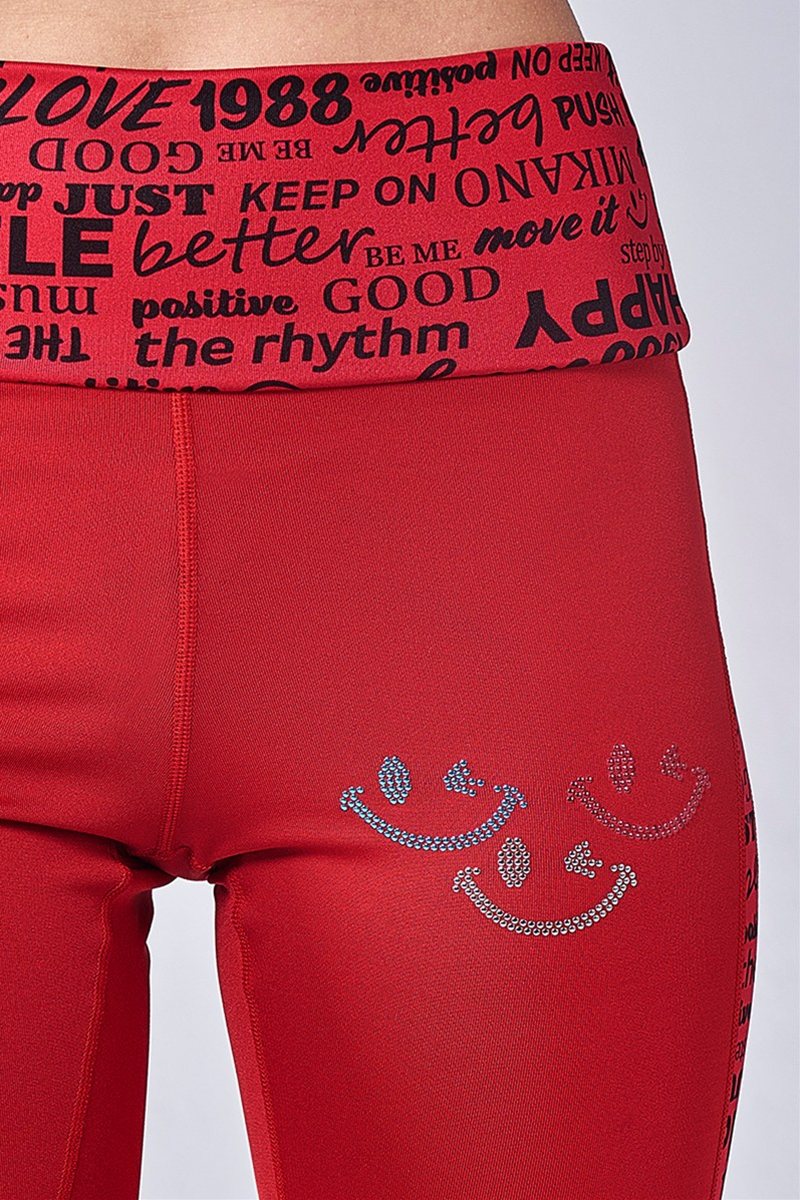 フィットネスウェア | サイド切替カプリレギンス（スタッズ付