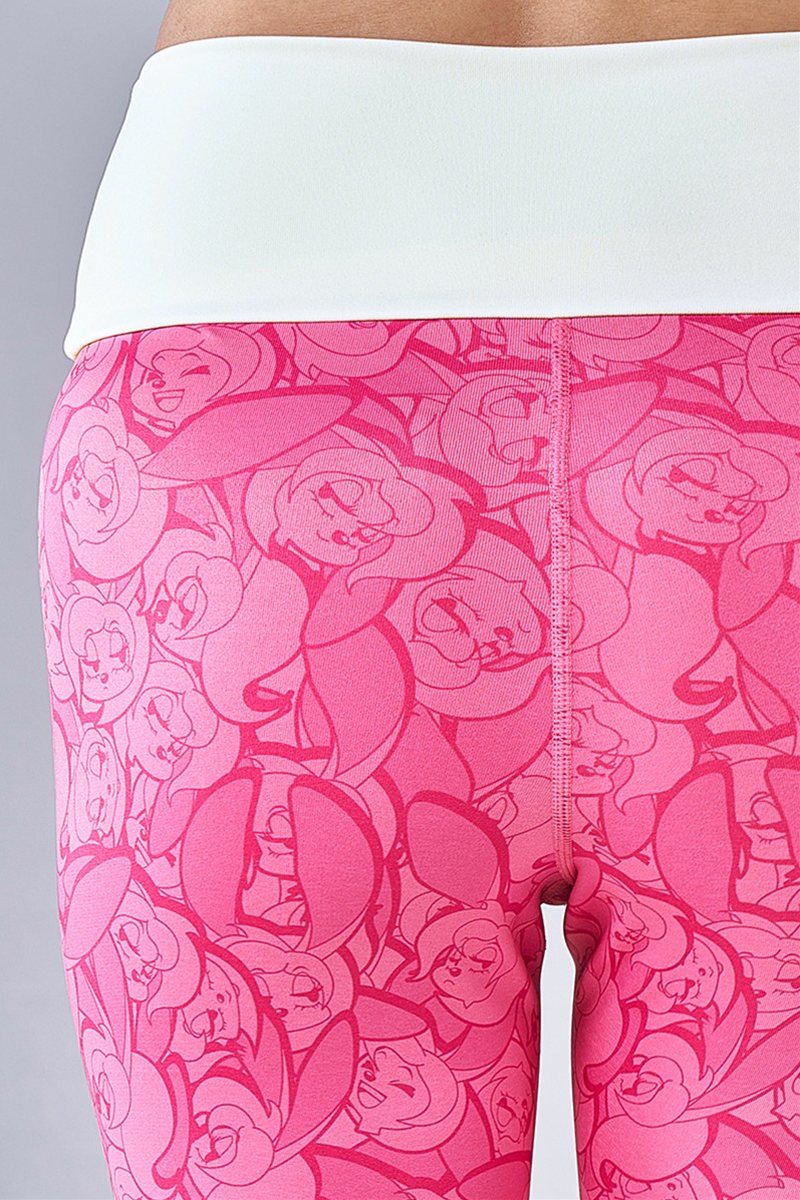 フィットネスウェア | 裾リボンカプリレギンス＊バニーピンク 【フリー