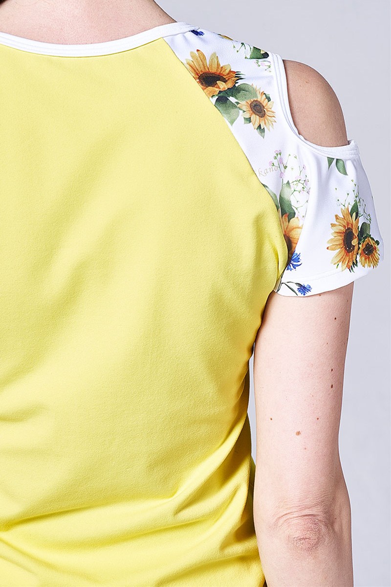 フィットネスウェア | 肩開きエアリーTシャツ＊レモン 【フリー】 [Vol