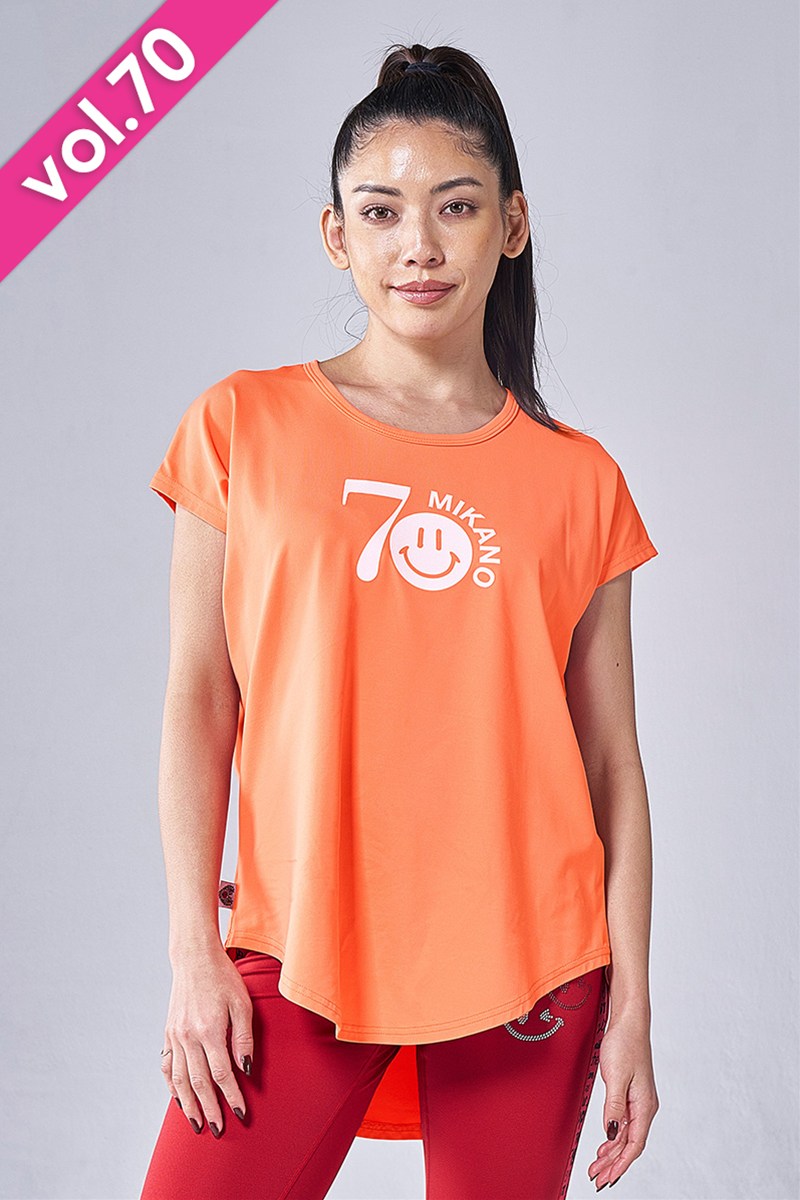 最新情報 フィットネスウェア 【フリー エアリーTシャツ＊オレンジ | トップス