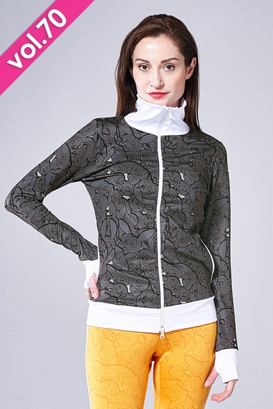 フィットネスウェア | ハイカラーサムホールフィットジャケット