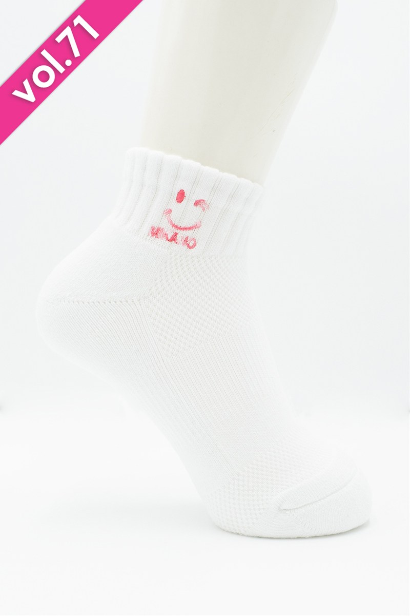 ショートソックス ホワイト/ピンクマルチ