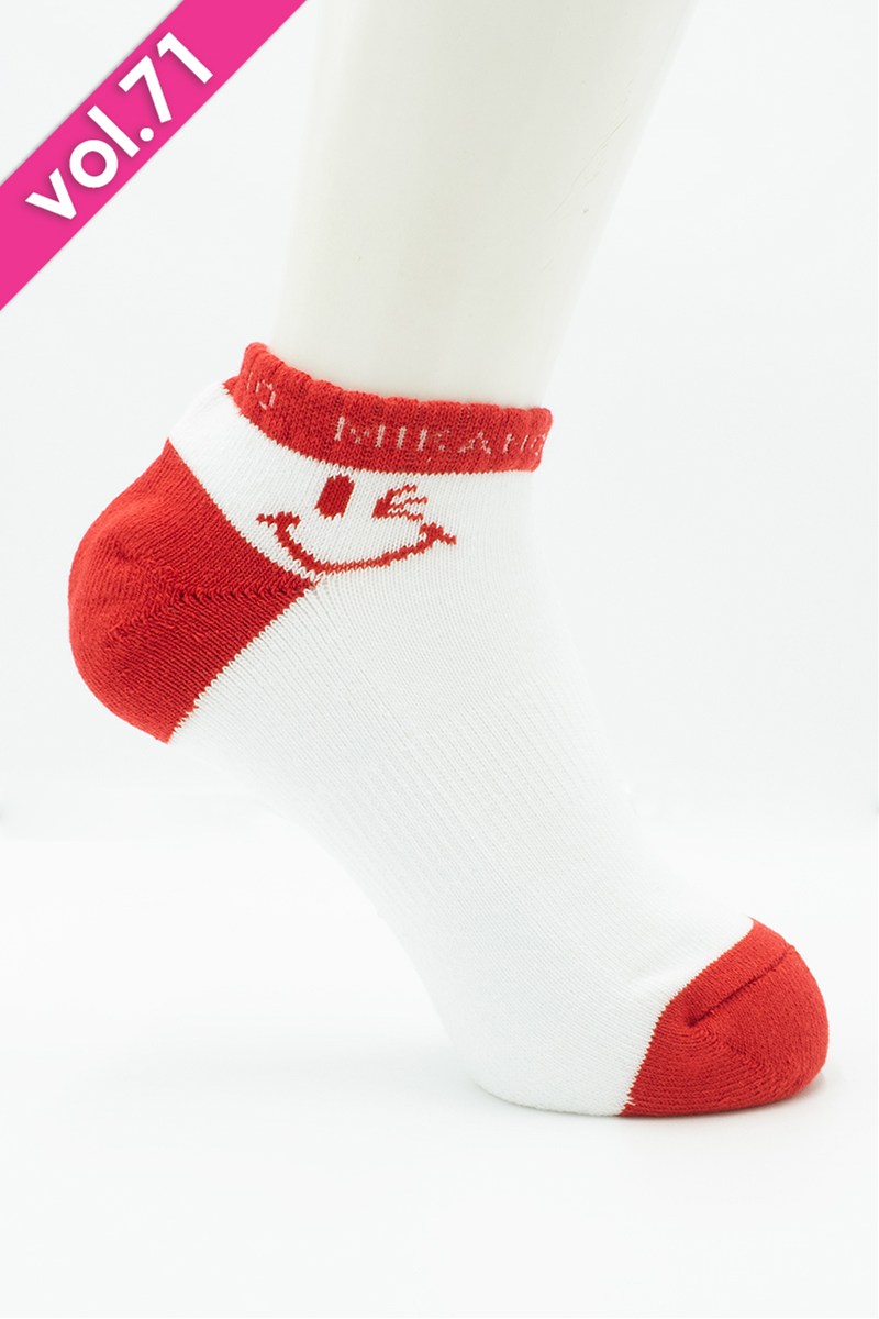ベリーショートソックス ホワイト/レッド
