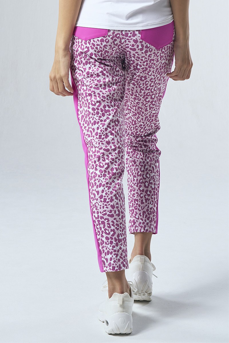 サイド切替ロングジョガーパンツ ローズレパード
