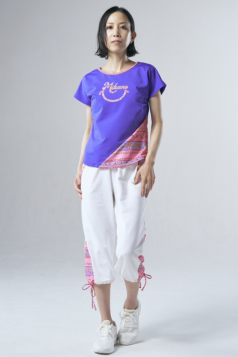 裾切替カーゴカプリパンツ ホワイト