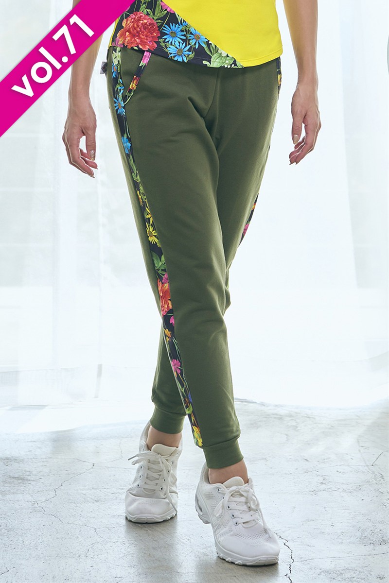 サイド切替ロングギャングスターパンツ アーミーグリーン