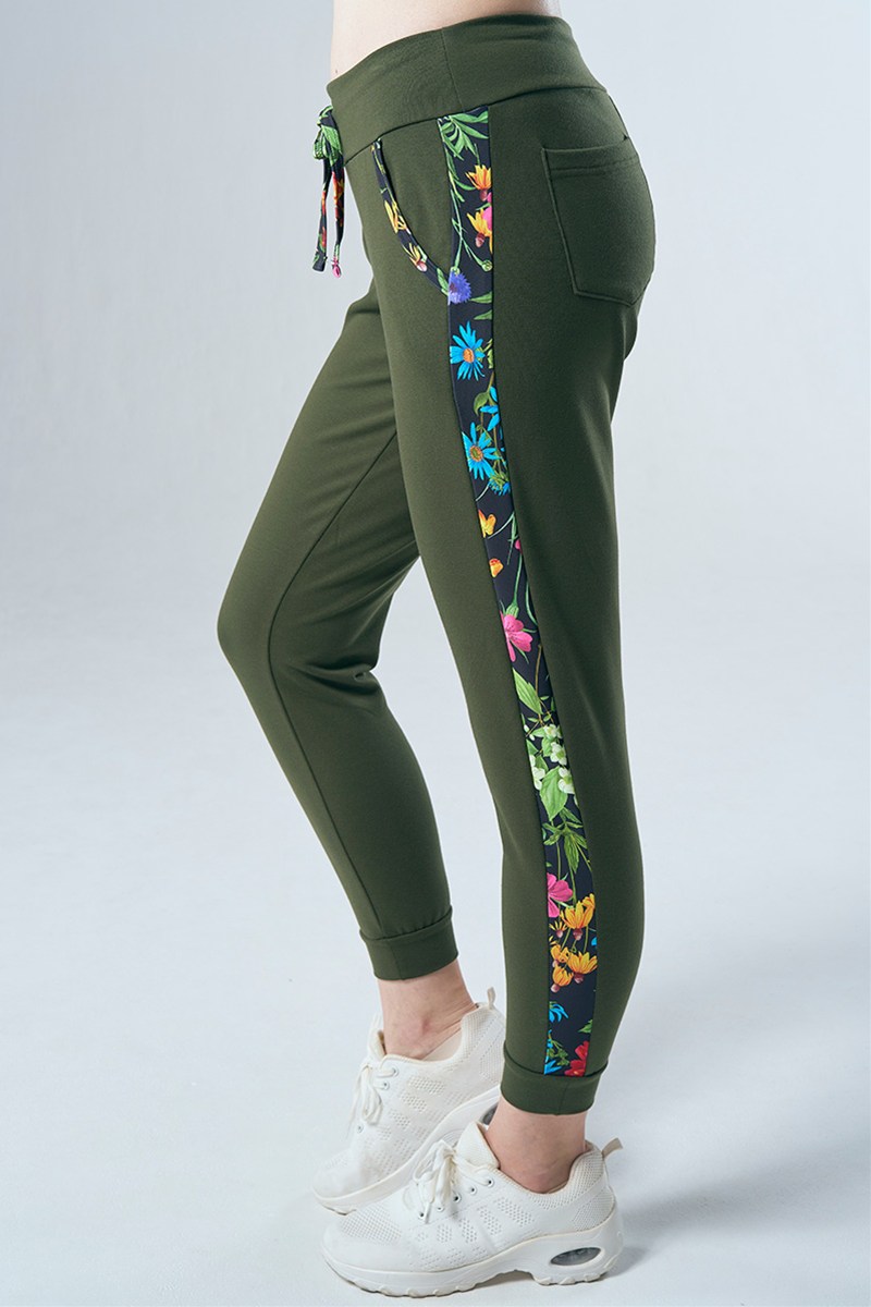 サイド切替ロングギャングスターパンツ アーミーグリーン