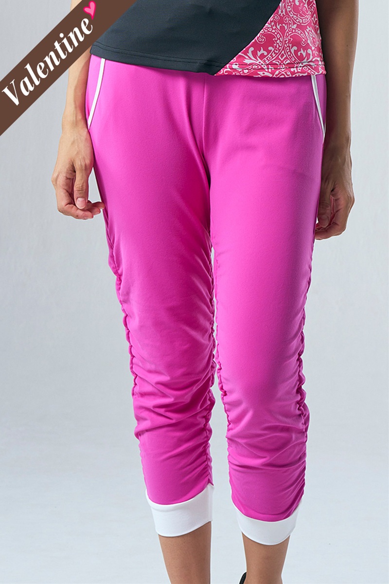 ミカノ　サイドギャザーコンパクトギャングスターパンツ　ブラック ミカノ サイドギャザーコンパクトギャングスターパンツ ブラック