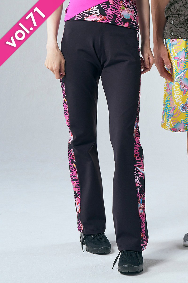 サイド切替ブーツカットパンツ＊ブラック 【フリー】