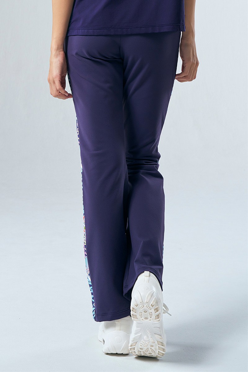 フィットネスウェア | サイド切替ブーツカットパンツ＊ネイビー