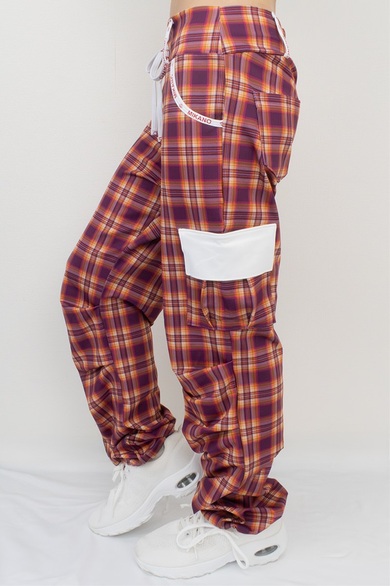 フィットネスウェア | カーゴロングパンツ＊タータンピンク 【M】 [Vol