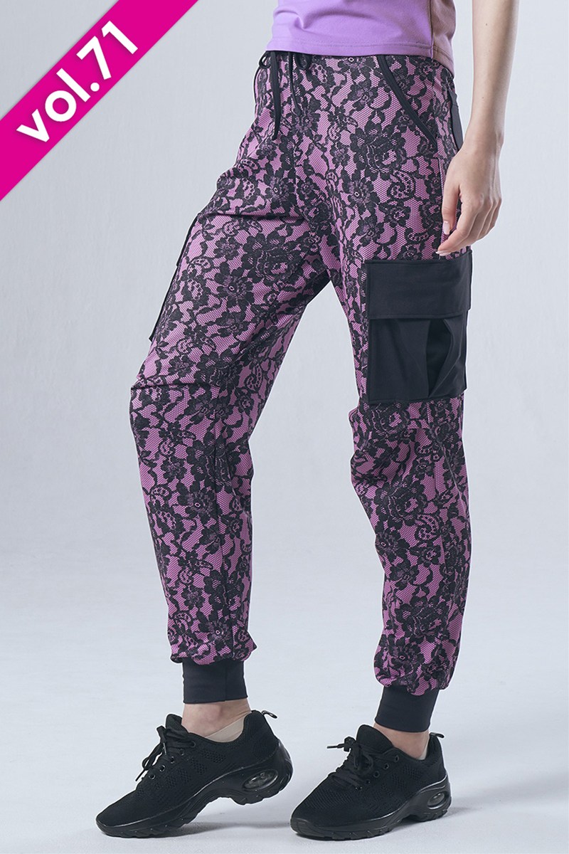 カーゴロングパンツ＊レースピンク 【フリー】