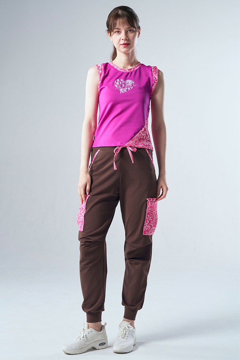 フィットネスウェア | カーゴロングパンツ＊ブラウン 【フリー