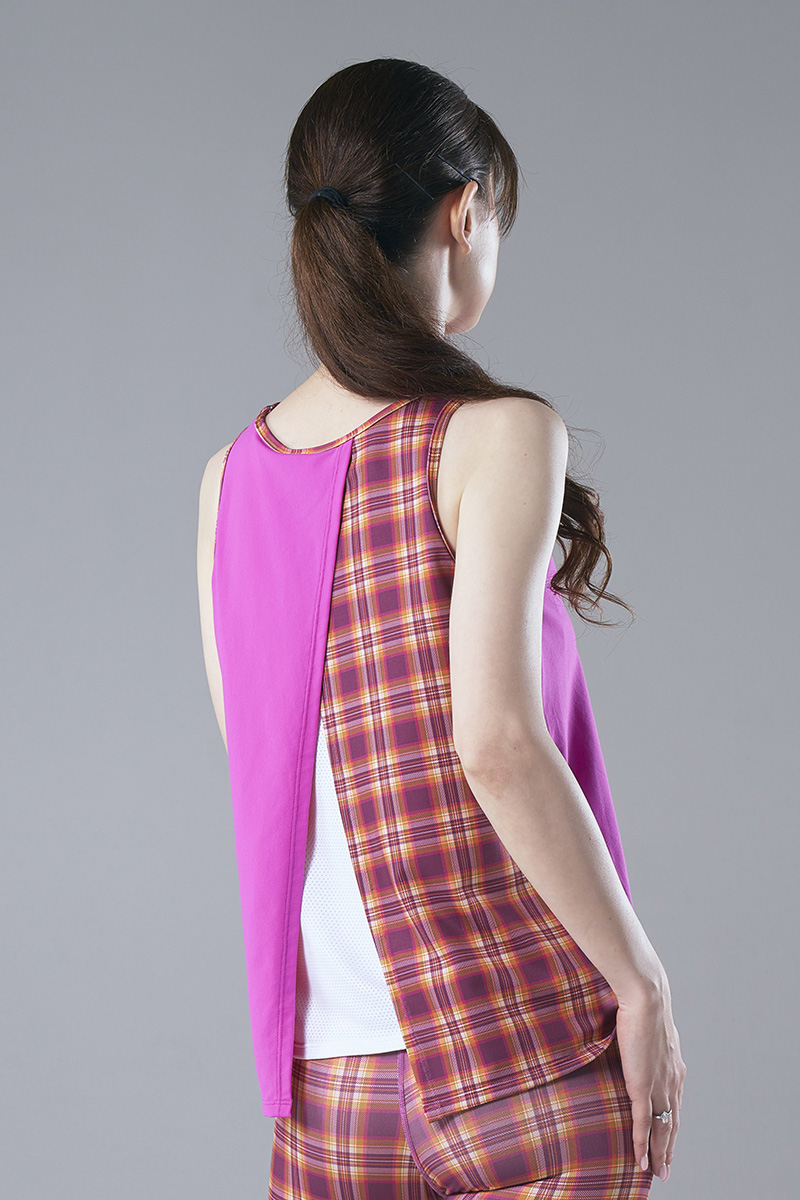 エアリータンクトップ(ラインストーン付) カシス