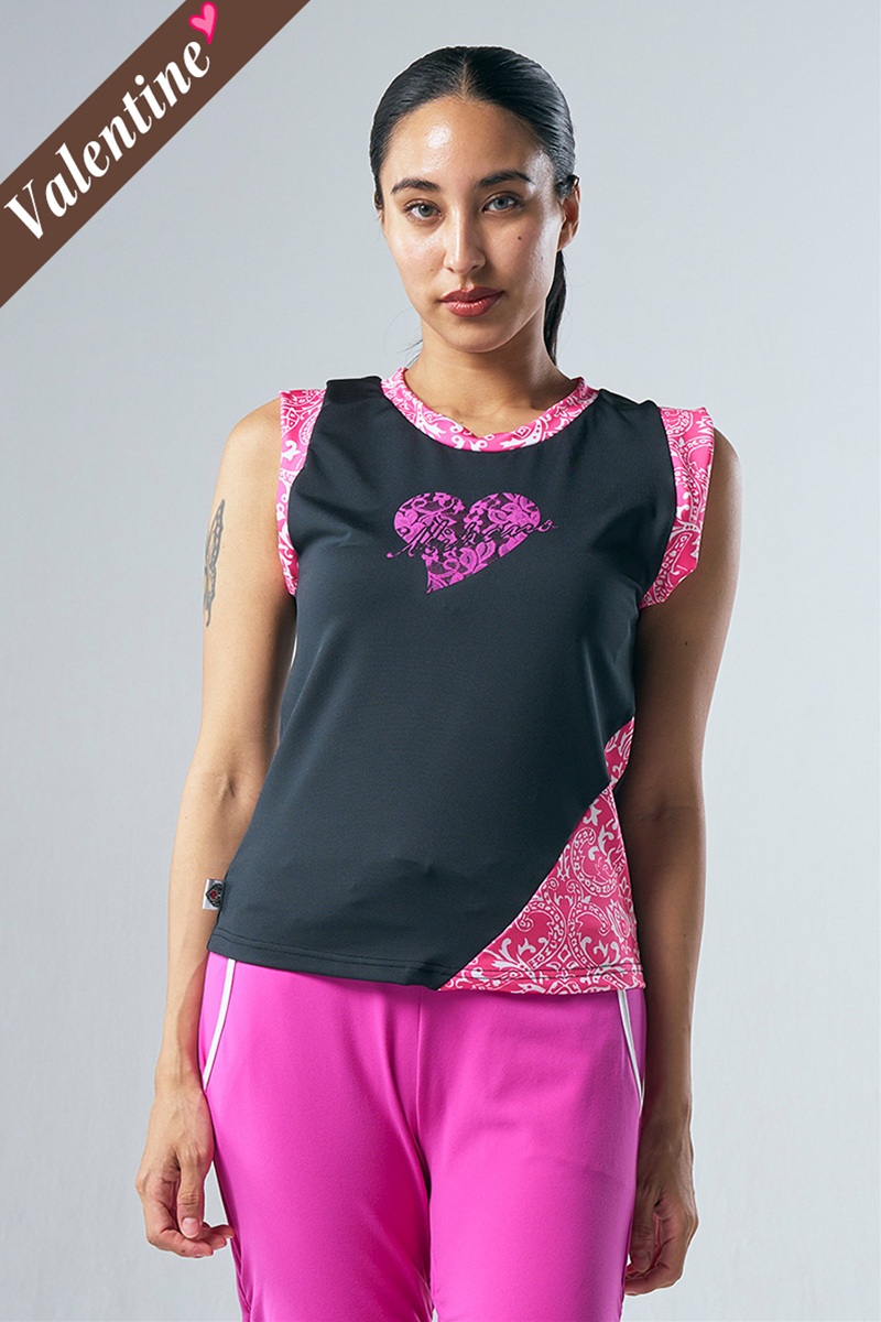 フィットネスウェア | 袖口ツイストデザインセミフィットタンクトップ