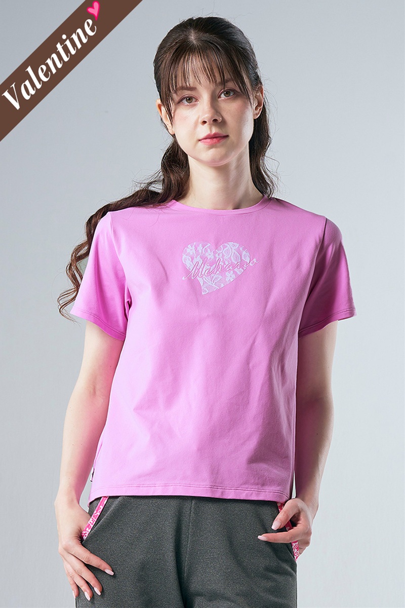 【新品未使用】Just LOVE Tour ピンク Tシャツ フィットネスウェア | エアリーTシャツ＊ベビーピンク 【フリー