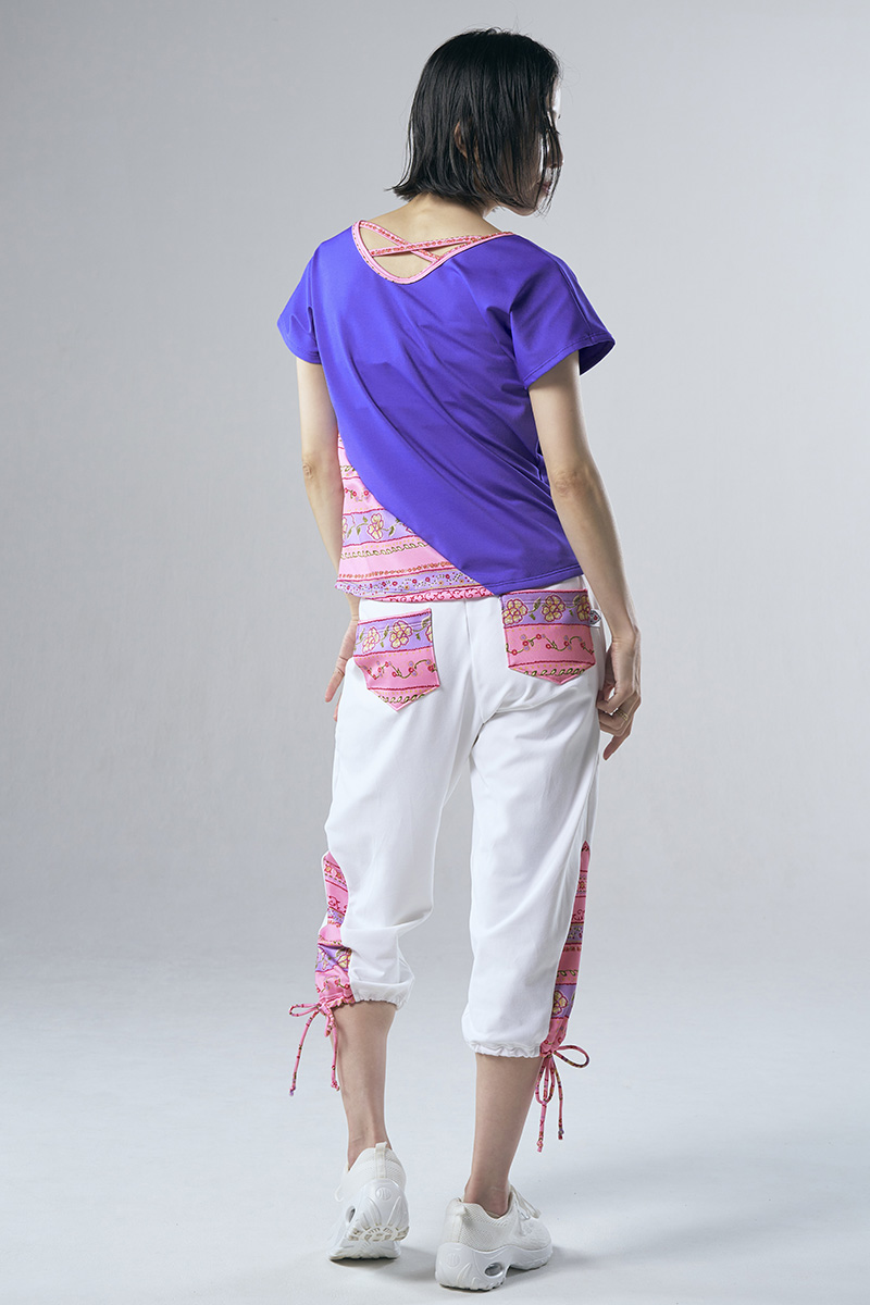 裾切替エアリーTシャツ ロイヤルブルー