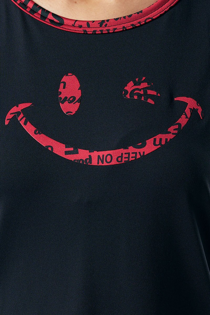 フィットネスウェア | サイド切替エアリーTシャツ＊ブラック