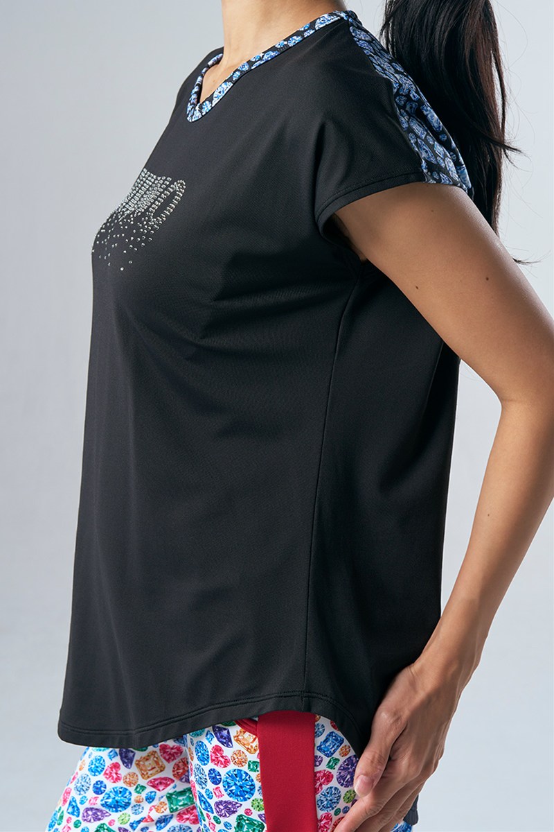 フィットネスウェア | 肩切替エアリーTシャツ(クリスタルライン