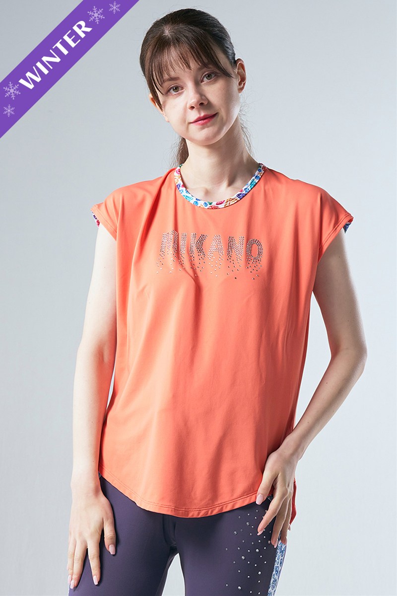 サラ・オレイン　グッズ フィットネスウェア | 肩切替エアリーTシャツ(クリスタルライン