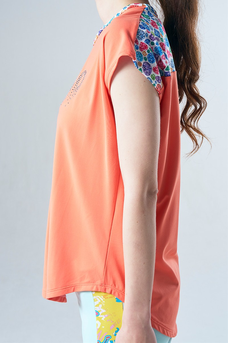 フィットネスウェア | 肩切替エアリーTシャツ(クリスタルライン