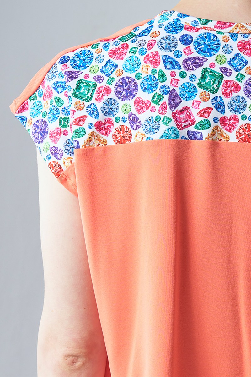 フィットネスウェア | 肩切替エアリーTシャツ(クリスタルライン