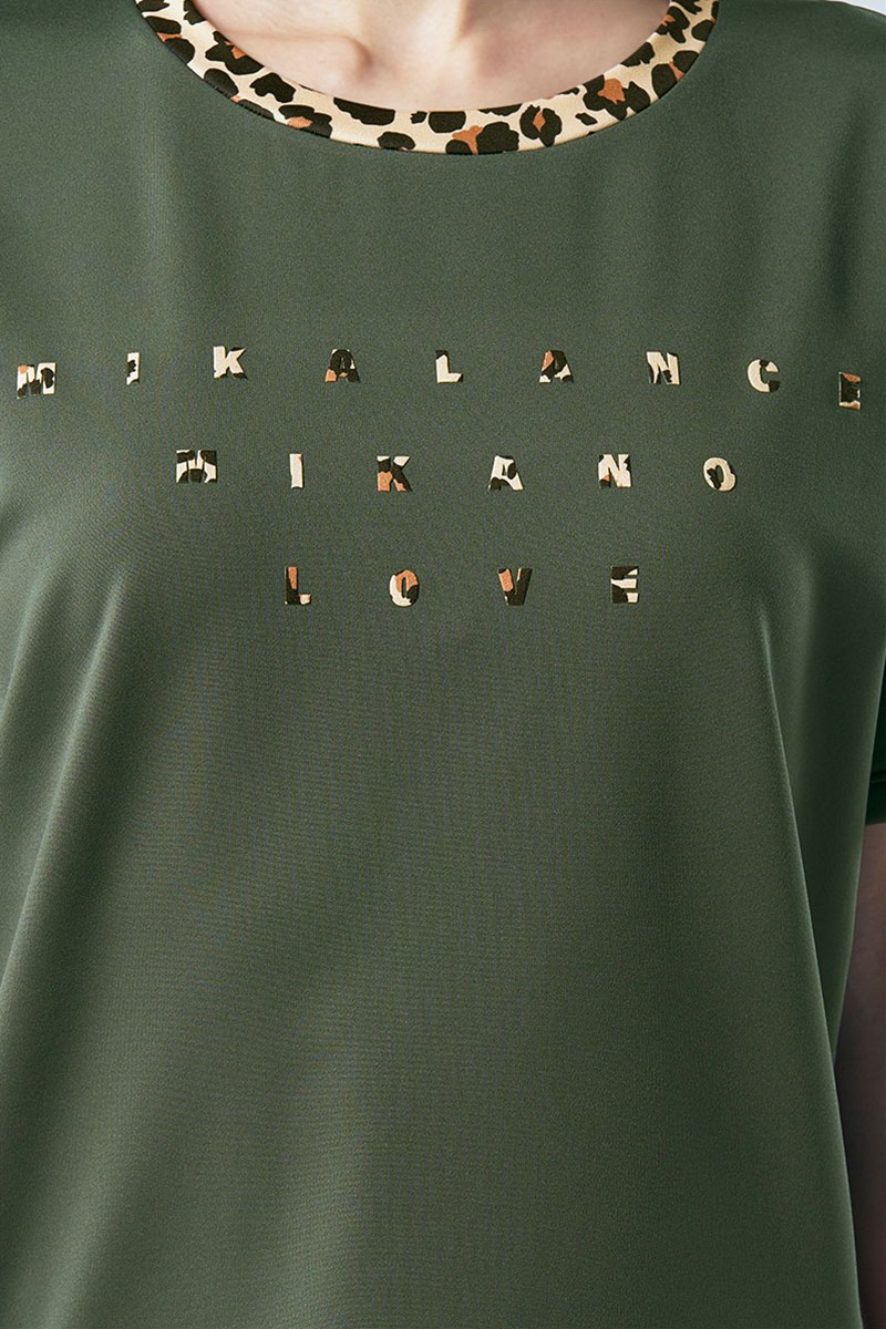 フィットネスウェア | 裾切替ユニセックスTシャツ＊アーミーグリーン