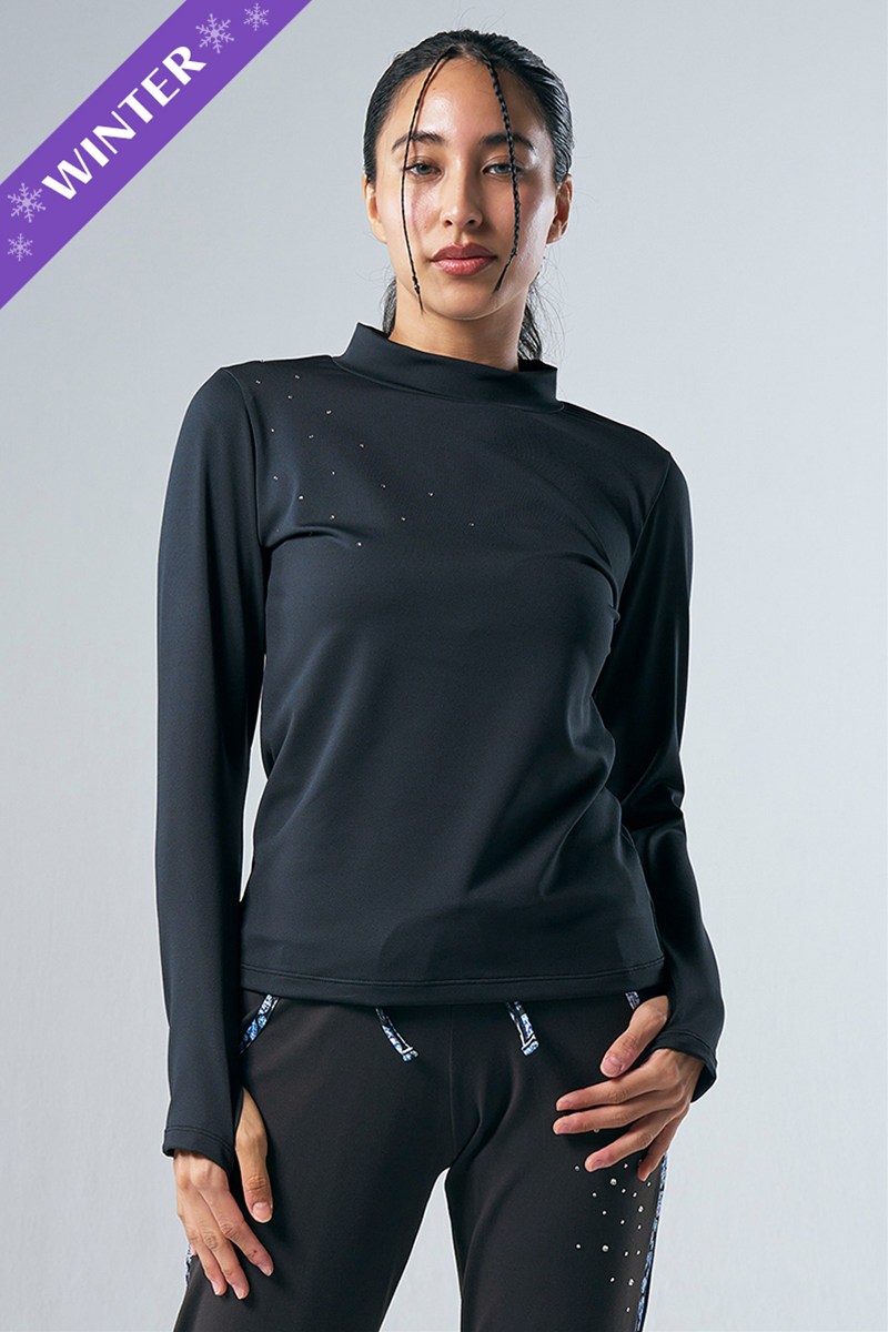 フィットネスウェア | ハイネックロングスリーブTシャツ(クリスタル