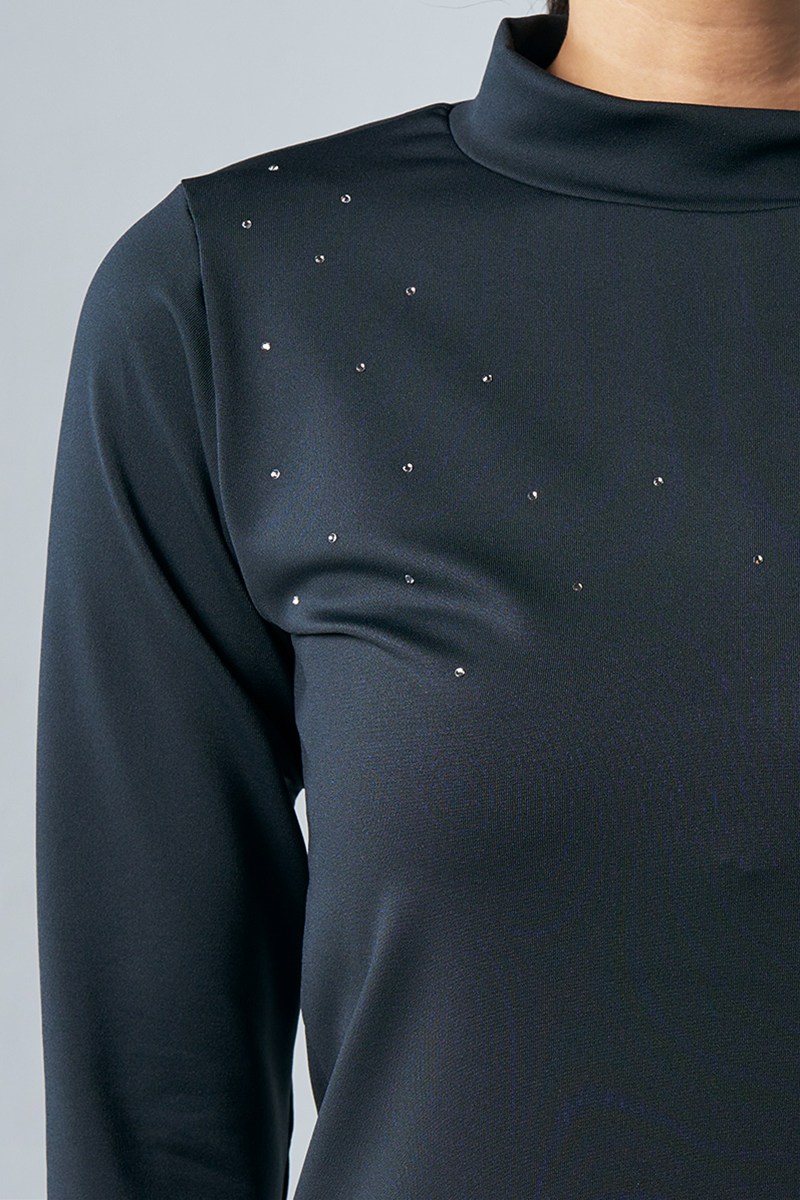 フィットネスウェア | ハイネックロングスリーブTシャツ(クリスタル