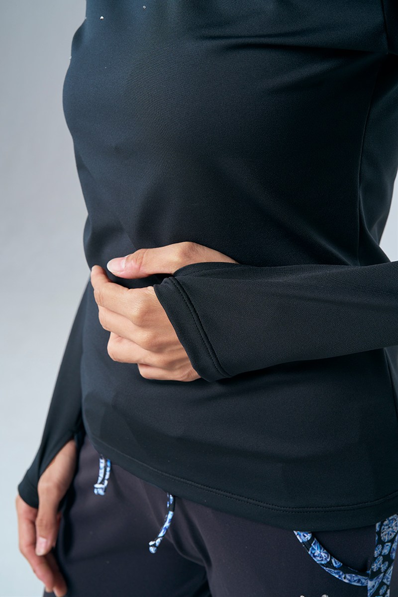 フィットネスウェア | ハイネックロングスリーブTシャツ(クリスタル