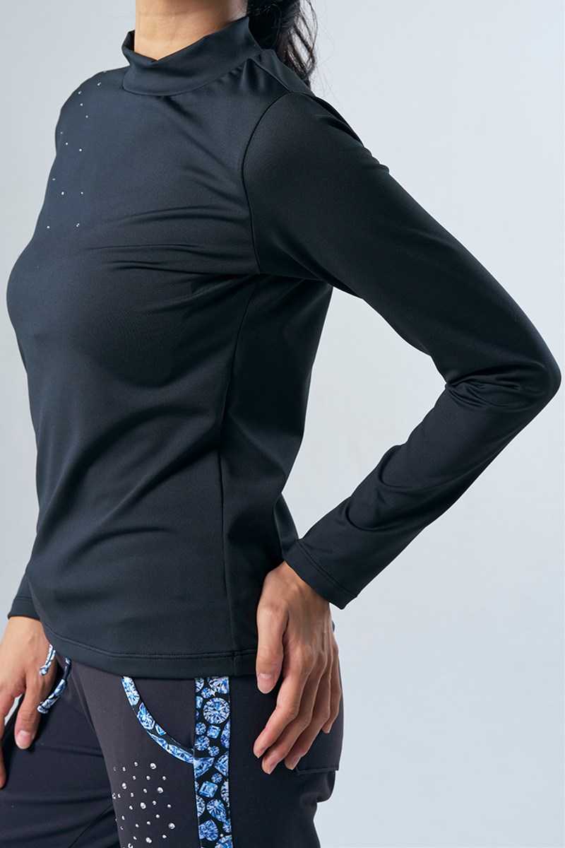 フィットネスウェア | ハイネックロングスリーブTシャツ(クリスタル