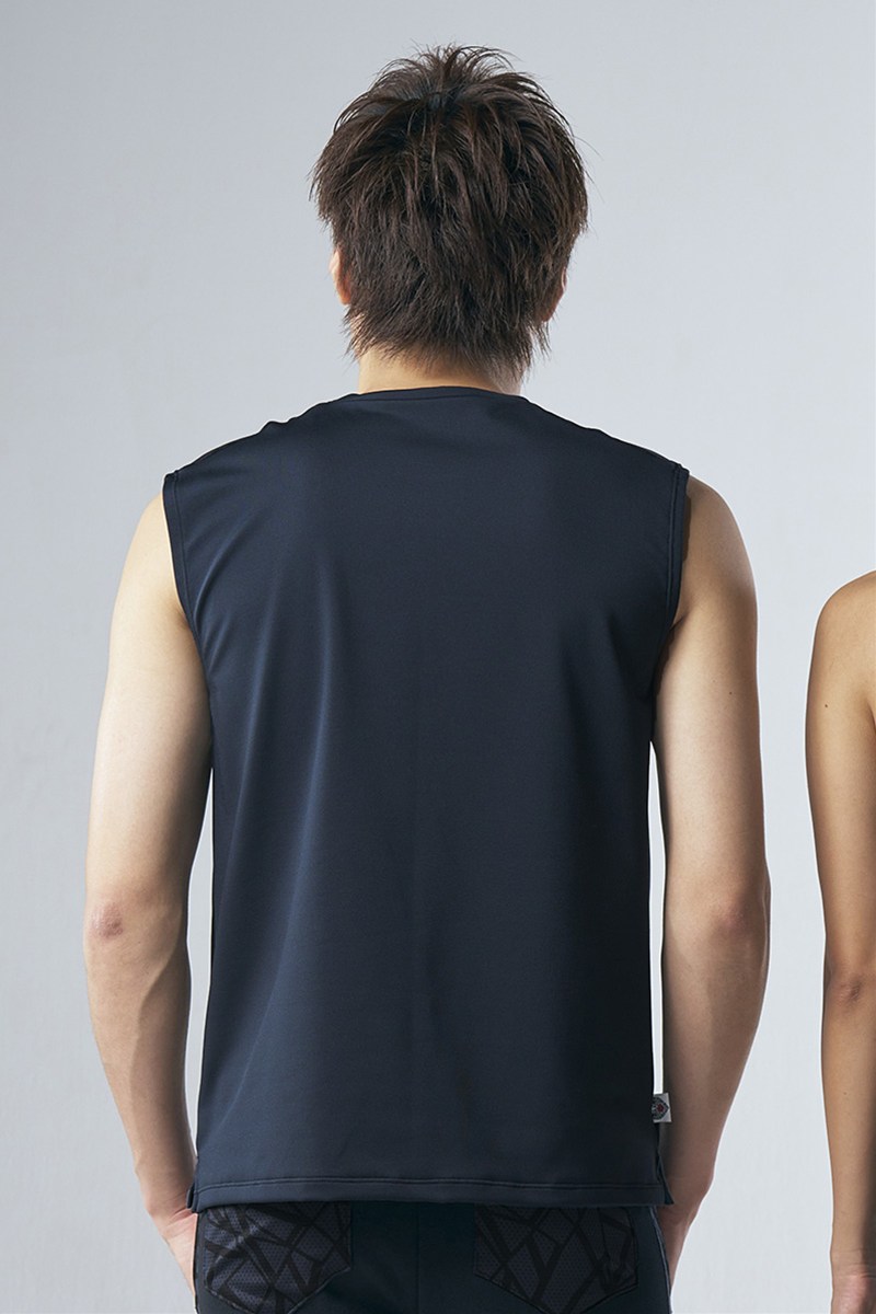 MIST SEPTEMBER ブラック タンクトップ サイズ3 フィットネスウェア | 肩メッシュ切替メンズタンクトップ＊ブラック