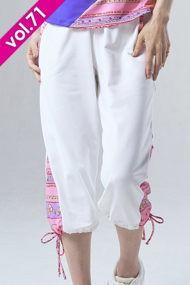 裾切替カーゴカプリパンツ ホワイト