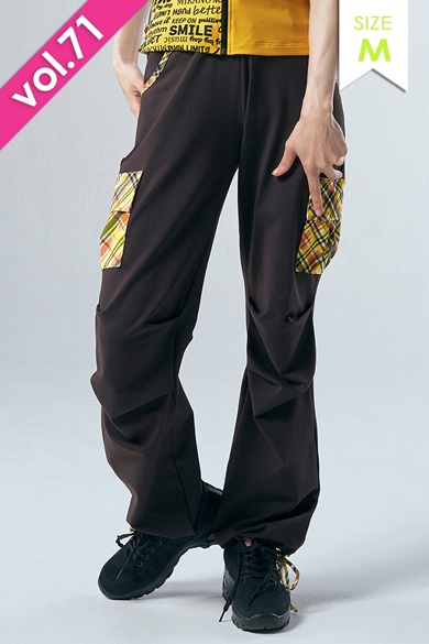 値下げ　新品　ミカランセ　サクラ　 フィットネス　カーゴパンツ フィットネスウェア | カーゴロングパンツ＊ブラック 【M】 [Vol