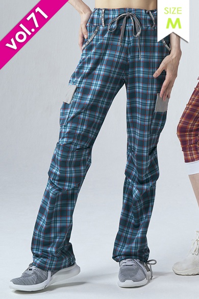 フィットネスウェア | カーゴロングパンツ＊タータンピンク 【M】 [Vol