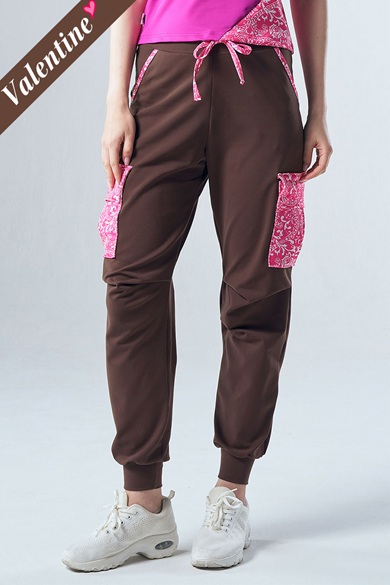 mikan 　M フィットネスウェア | カーゴロングパンツ＊ブラウン 【フリー